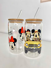 Load image into Gallery viewer, Minnie Mouse Glass Can 16+OZ | Safari Mickey Mouse Glass