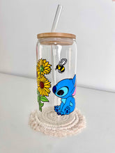 Load image into Gallery viewer, Stitch Glass Can 16+OZ | Sunflower Stitch | Toothless Stitch | Pineapple Stitch