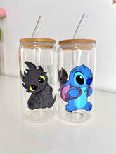 Load image into Gallery viewer, Toothless Glass Can 16+OZ | Toothless and Stitch