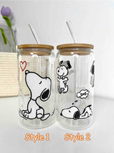 Load image into Gallery viewer, Snoopy Glass Can 16+OZ