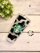 Load image into Gallery viewer, Sunflower Cow Bundle | Cow Print Starbucks | Glass