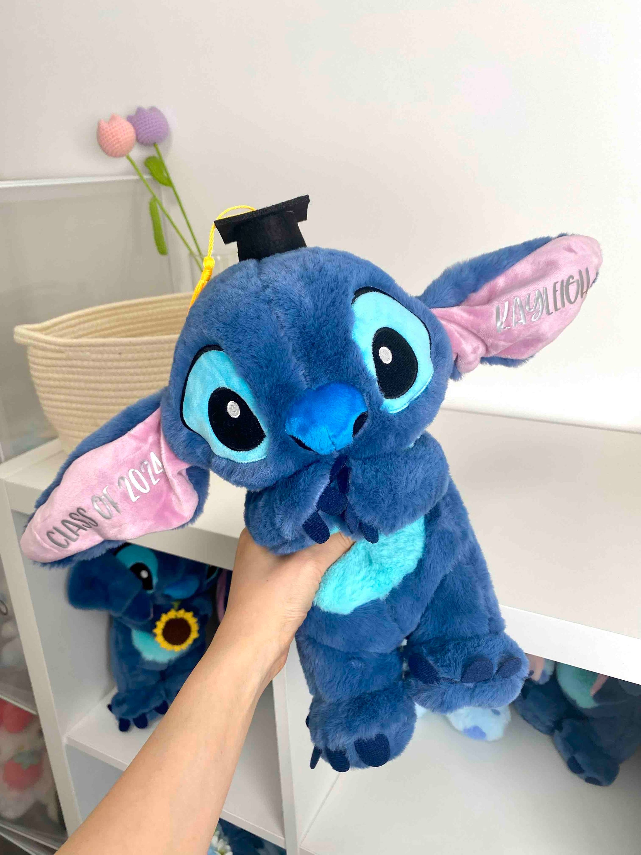 Graduation PressMe Stitch Plushie | Personalized Stitch – SugarMilkAngel, image size:2048x2731