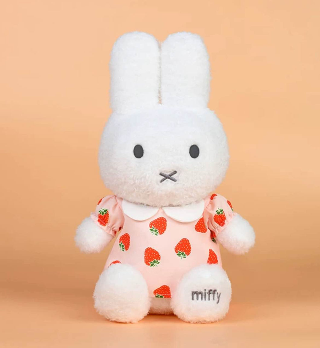 Miffy Sitting Plushie | White | Pink | Strawberry