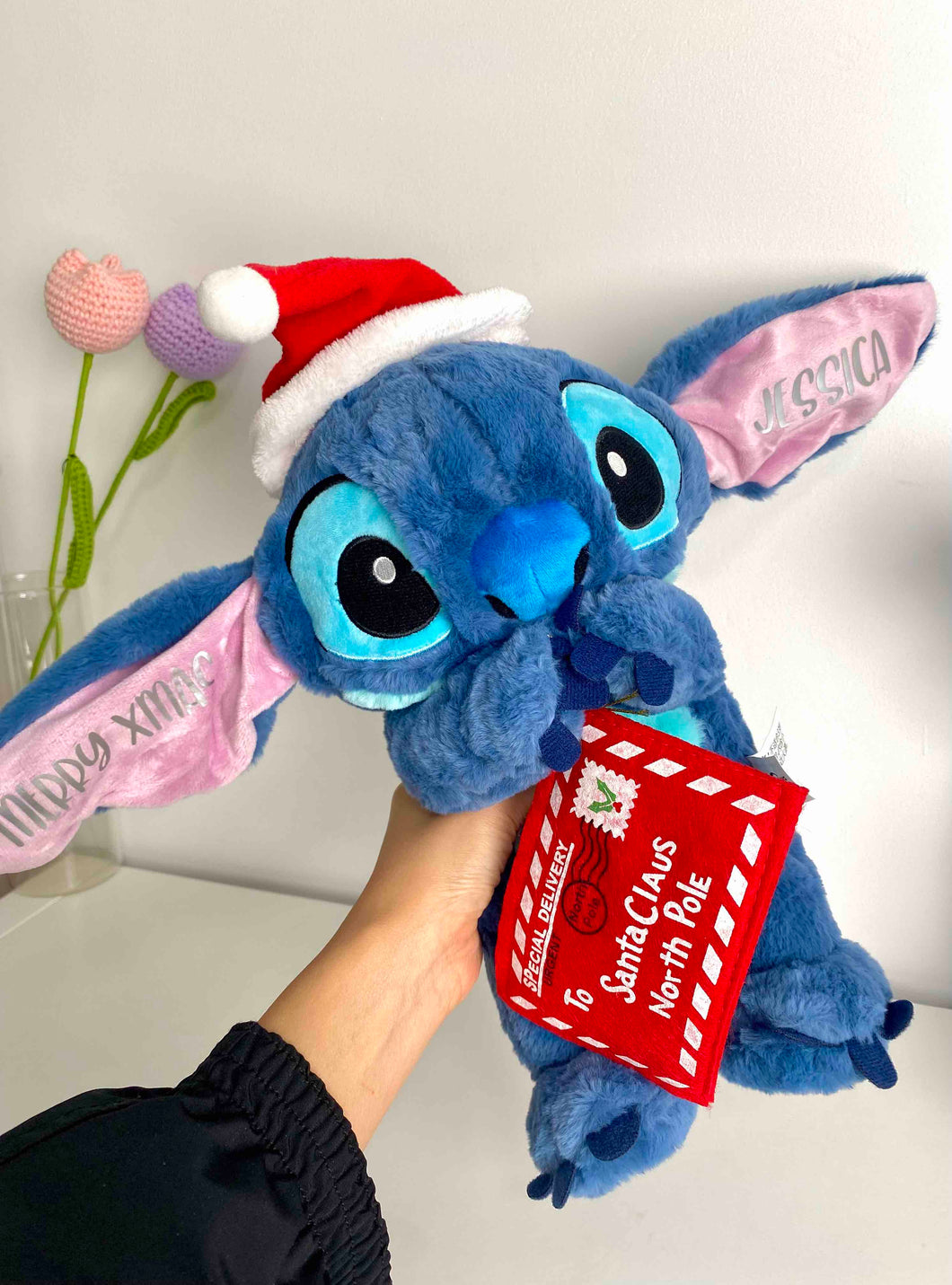 Personalized PressMe Stitch Plushie | Christmas Stitch | Santa hat stitch