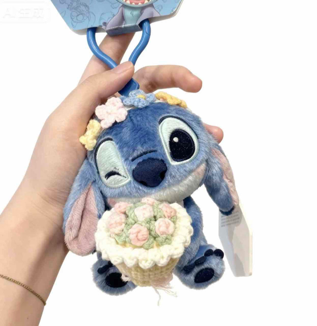 Stitch Holding Flowers Keyring Plushie | Eeyore | Winnie the Pooh