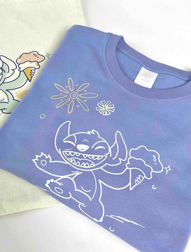 It’s Summertime Stitch Blue Tshirt | Oversized - SugarMilkAngel