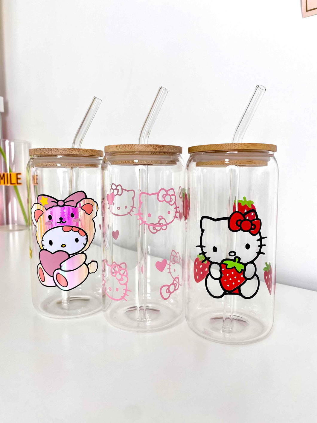 Hello Kitty Glass Can 16+OZ