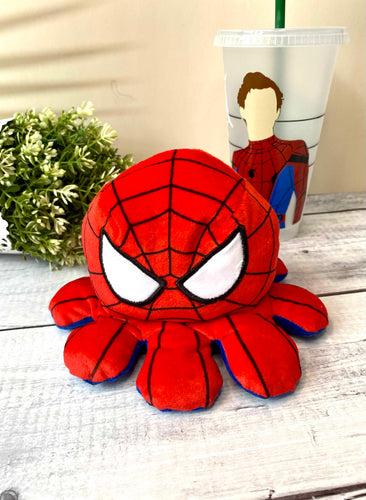 Spiderman Reversible Octopus Plushie - SugarMilkAngel