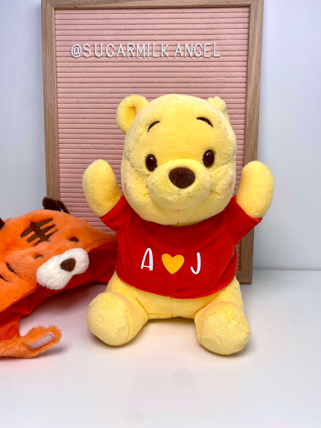 Personalized Winnie The Pooh in Tigger Hat Plushie - SugarMilkAngel