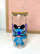 Load image into Gallery viewer, Stitch Glass Can 16+OZ | Color Changing Hidden Messages - SugarMilkAngel
