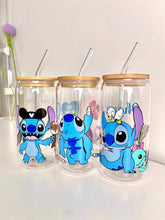 Load image into Gallery viewer, Stitch Glass Can 16+OZ | Stitch Drawing | Candy Hearts
